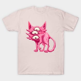 Weird strange pink cute cat mutant T-Shirt